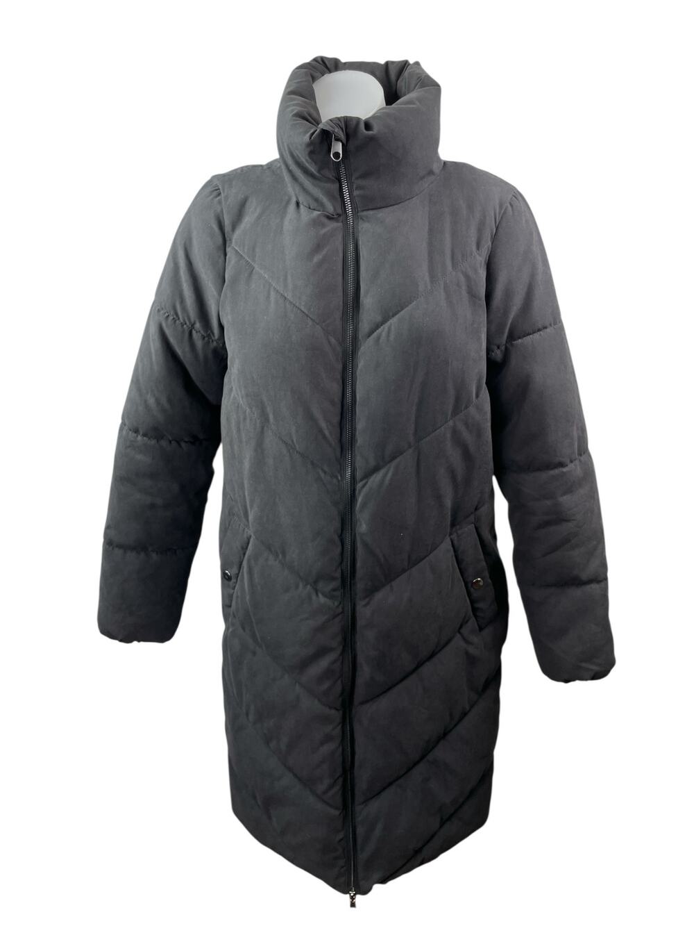 Vero Moda VMLIGA Liga Black Quilted High Neck Long Sleeve Puffer Coat Jacket XS